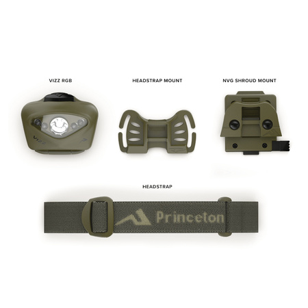 Princeton Tec - Vizz 550 RGB MPLS head flashlight - 550 lm - Olive Drab - VIZZ23-RGB-MPLS-OD
