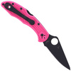 Spyderco Delica 4 FRN Pink, Black Blade Plain Folding Knife (C11FPPNS30VBK)