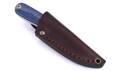 Brisa Necker 70 Flat knife - Blue Jeans Micarta - Leather scabbard