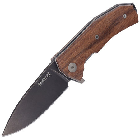 LionSteel KUR Santos Wood Folding Knife, PVD Stonewash Sleipner by Molletta (KUR BST)