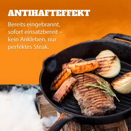 Cast iron frying pan with two Petromax handles 30 cm