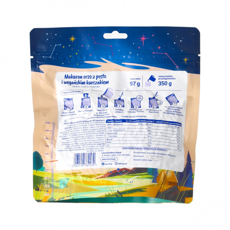 Lyommy - Freeze-dried food Orzo pasta with pesto and vegan chicken 350 g