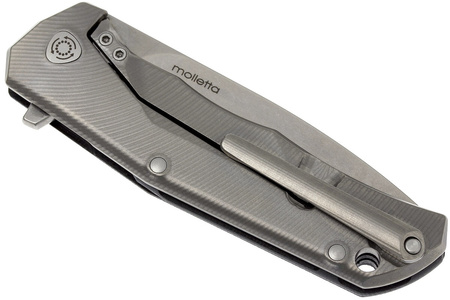 LionSteel T folding knife.R.E. G10 Black / Stone Washed Blade (TRE GBK)