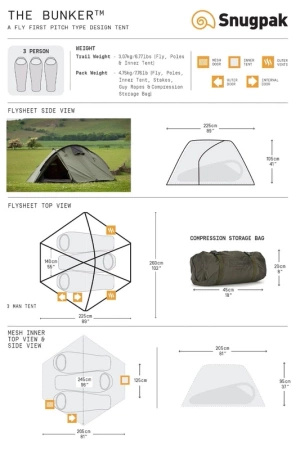 Snugpak The Bunker tent (3 persons) Olive