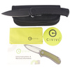 Civivi Cetos Black Micarta Coarse / Stainless, Black Stonewashed 14C28N (C21025B-2) knife