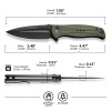 Civivi Incindie OD Green G10 Folding Knife, Black Stonewashed (C23053-2)