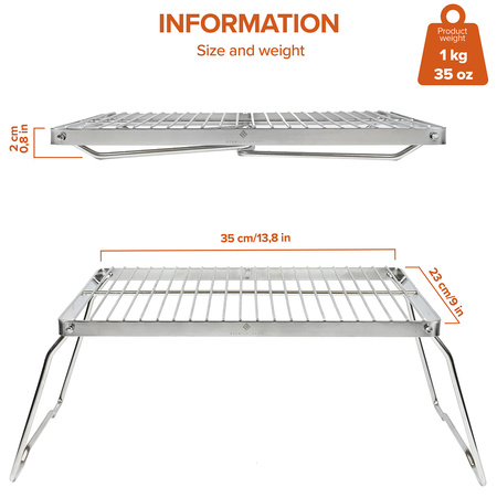 Stabilotherm - Unfolding grate - campfire grill - Medium