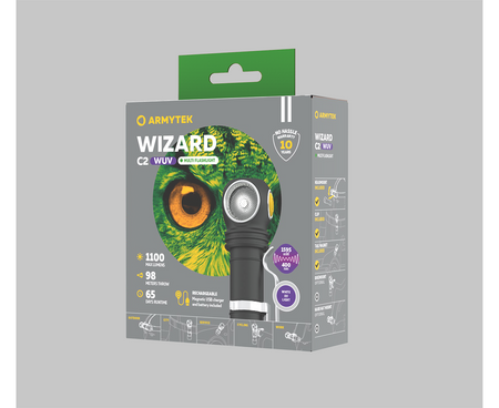 Armytek Wizard C2 WUV Magnet USB White&UV Flashlight