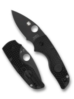 Spyderco Lil' Native Lightweight Black FRN, Black DLC CTS BD1N Folding Knife by Eric Glesser (C230PBBK)