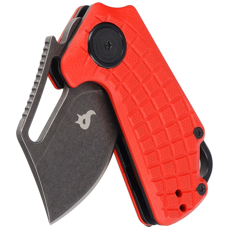 BlackFox Puck Red G10 Folding Knife, Black Stone Washed D2 by Grigorii Matveev (BF-761 R)