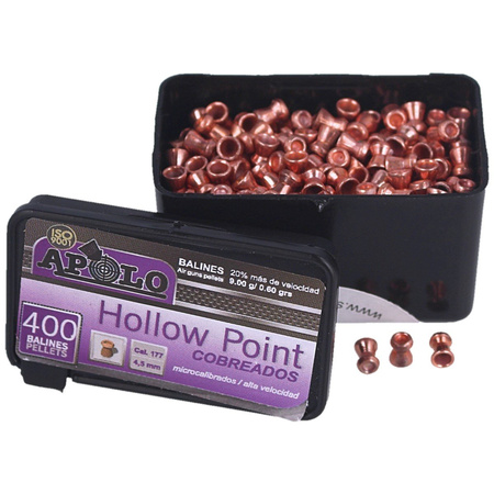 Apolo Hollow Point Copper 4.5 mm shotgun shell, 400 rounds. 0.60g/9.0gr (19990)