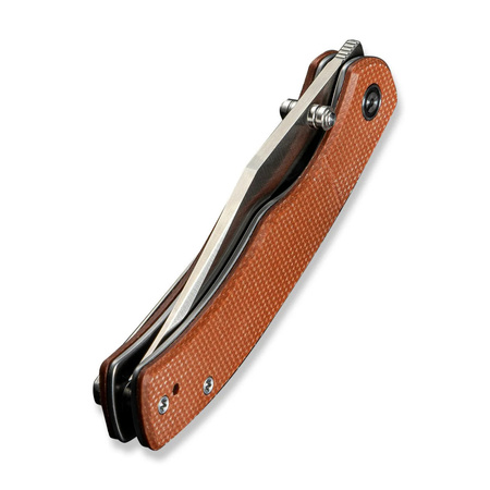 Civivi Clingman Brown Canvas Micarta Folding Knife, Black Stonewashed Nitro-V by Taylor Martin Best Damn EDC (C23065-3)