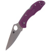 Spyderco Delica 4 Flat Ground Lightweight Purple Plain Folding Knife (C11FPPR)