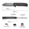 Civivi Chevalier II Black Aluminum, Black Damascus Folding Knife (C20022B-DS1)