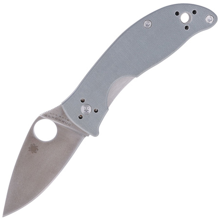 Spyderco Alcyone G-10 Grey, CTS-BD1N Plain Folding Knife (C222GPGY)