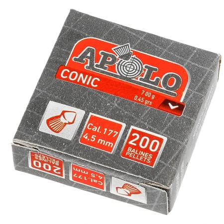 Apolo - Conic 4.5 mm shotgun shell, 200 rounds. 0.45g/7.0gr (20005)