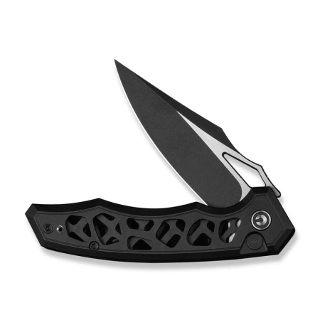 Civivi Anaaki Black Aluminum, Black Stonewashed/Satin Nitro-V Folding Knife (C24039-1)