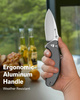 Sencut Cybrix Gray Aluminum, Satin 9Cr18MoV Folding Knife (S23098A-2)