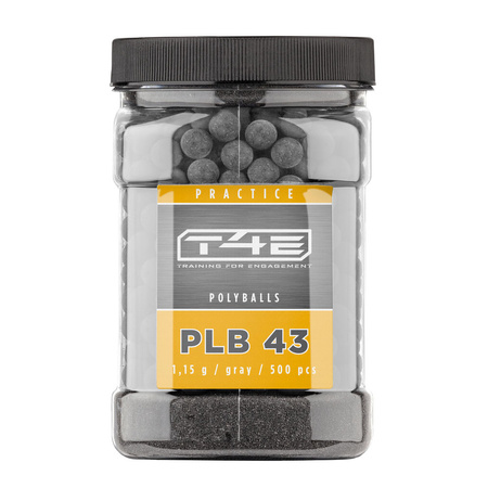 T4E Practice PLB cal. polyurethane bullets. .43,500 pcs. gray