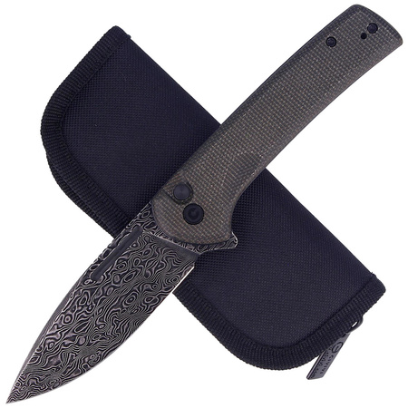 CIVIVI Conspirator Dark Green Micarta Knife, Damascus (C21006-DS1)