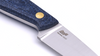 Brisa Necker 70 Flat knife - Blue Jeans Micarta - Leather scabbard