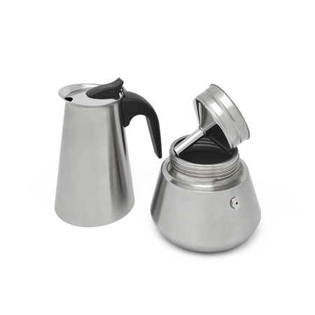 Leopold Vienna - Trevi 6 cups Italian coffee machine - matt steel