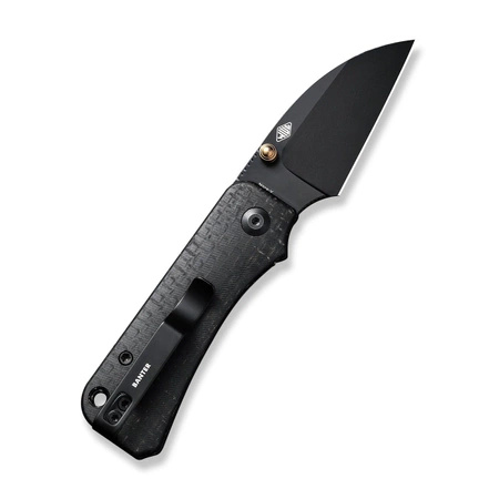 Civivi Baby Banter Wharncliffe Black Burlap Micarta Folding Knife, Black Nitro-V by Ben Petersen (C19068SC-1)